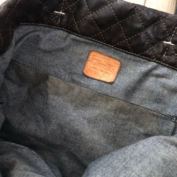 Clare V. Los Angeles Quilted Leather Hand Bag in Brown & Olive Green - Picture 12 of 14